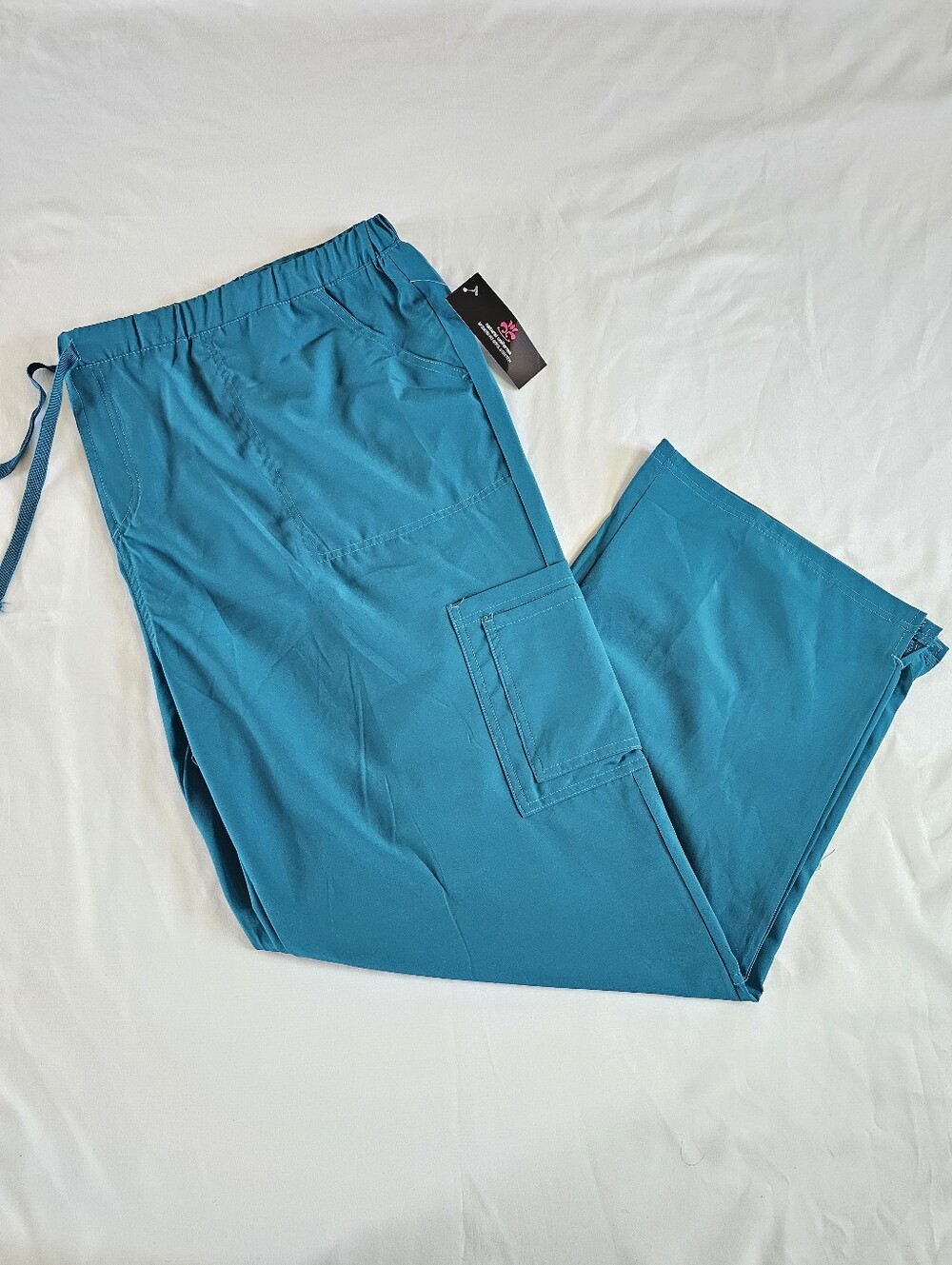 Natural Uniforms Modern Fit Straight Leg Scrub Pants Sz 3X Tie Waist Elastic